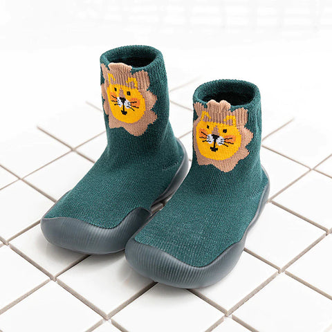 Mini Kontakt 2.0 - Rutschfeste Babyschuhe - Naturkontakt - Naturkontakt - Grüner Löwe (Hoch) / Größe 18/19 11.5 cm (6-12 Monate) - Baby & Kleinkind