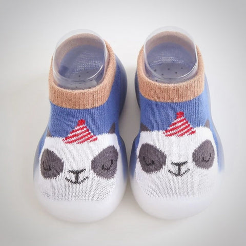 Mini Kontakt 2.0 - Rutschfeste Babyschuhe - Naturkontakt - Naturkontakt - Blauer Panda / Größe 18/19 11.5 cm (6-12 Monate) - Baby & Kleinkind